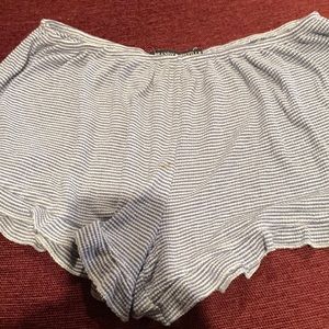 Brandy melville blue and white ruffle cotton shorts one size